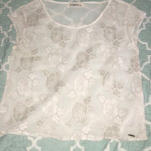 EUC White sheer Abercrombie & Fitch top
